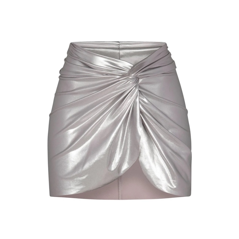 SKIMS Metallic Swim Sarong Mini Skirt